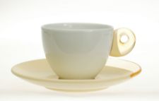 Image de Guzzini, tasse à expresso et soucoupe Feeling, blanc et jaune, de Queensberry Hunt Levien, set de 6